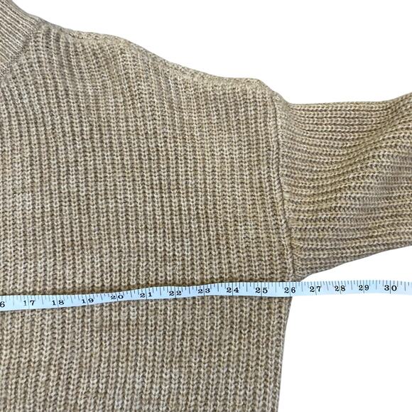 Calvin Klein Sz S Oversized Chunky Knit Boxy Sweater Mock Neck 1/2 Zip Cropped - Picture 10 of 16
